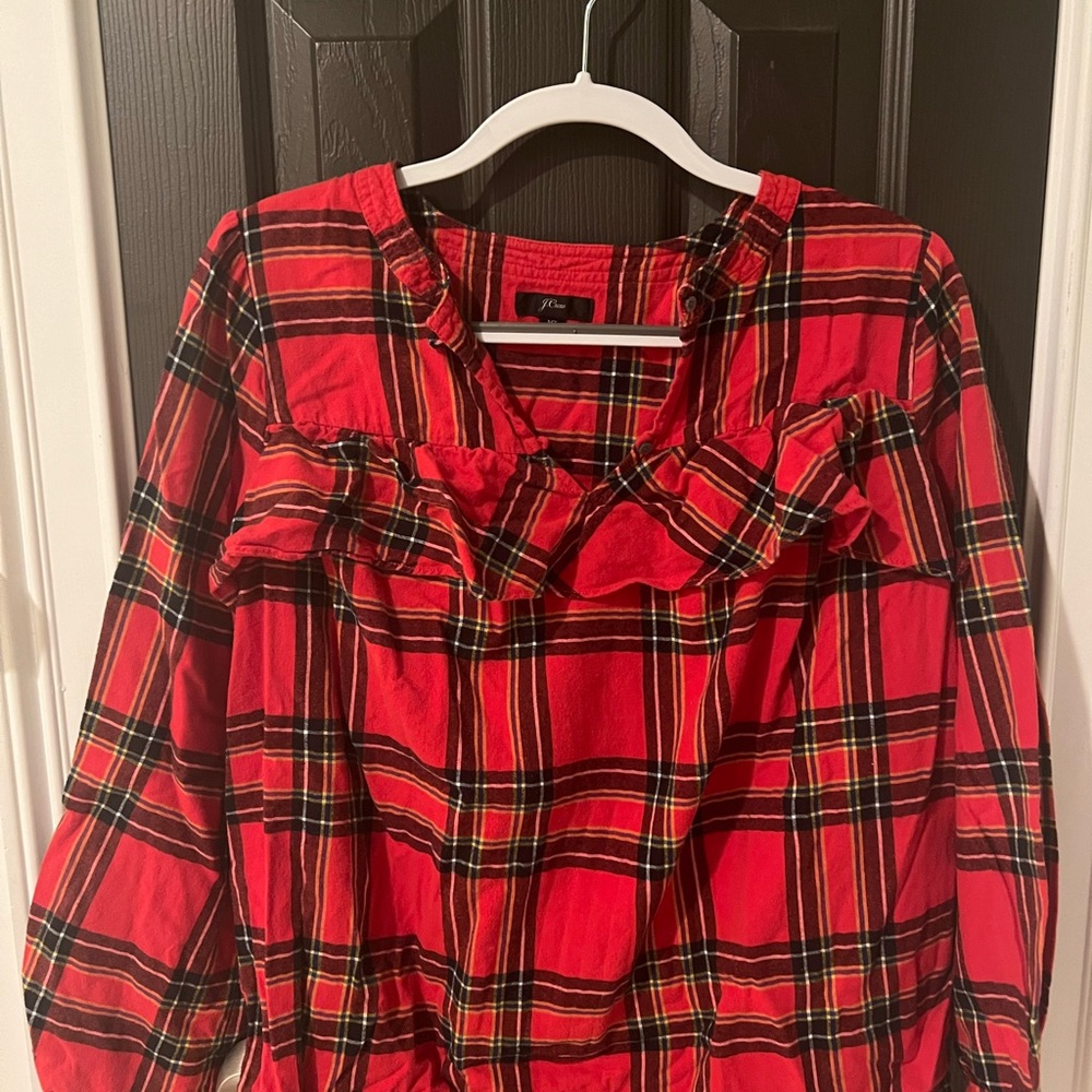 J. Crew tartan flannel top